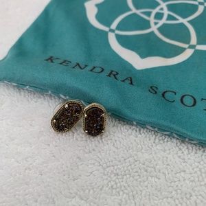 Ellie Gold Stud Earrings in Multicolor Drusy